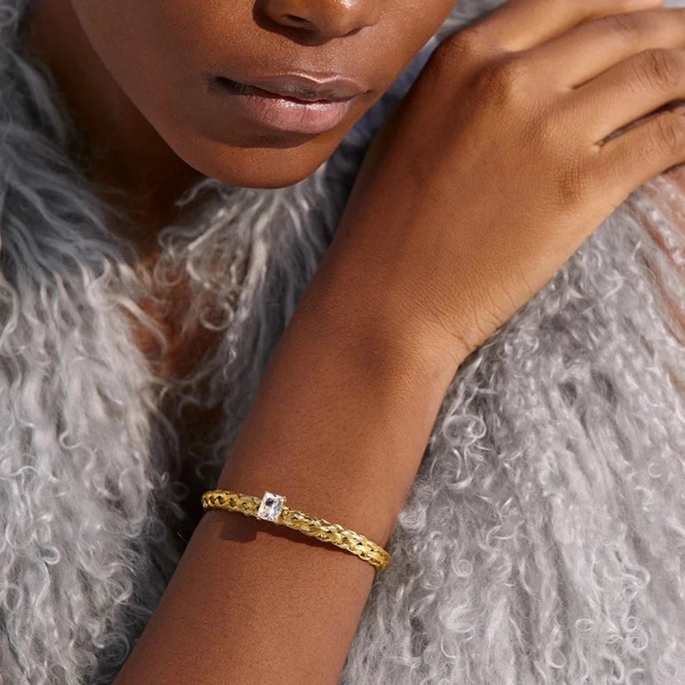 Mesh Weave Bangle Bracelet - Zafinne Jewelry