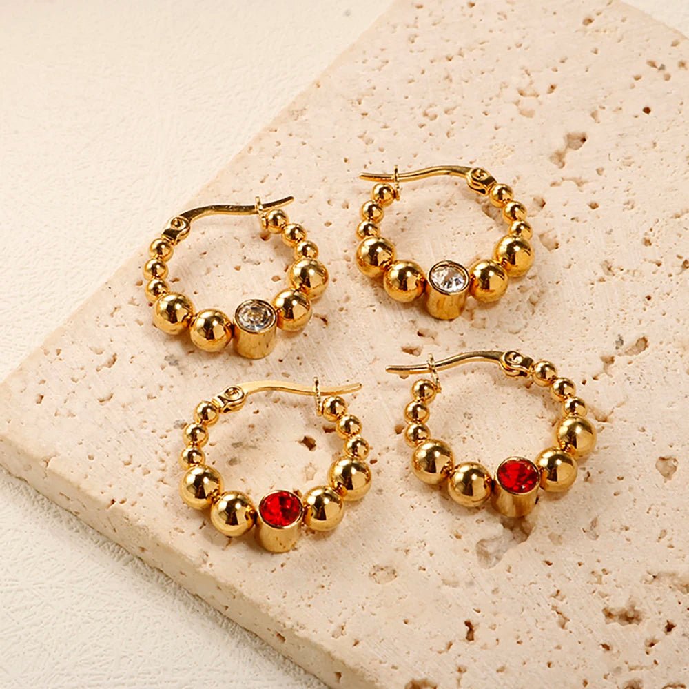 Multi Bead Stud Earrings - Zafinne Jewelry