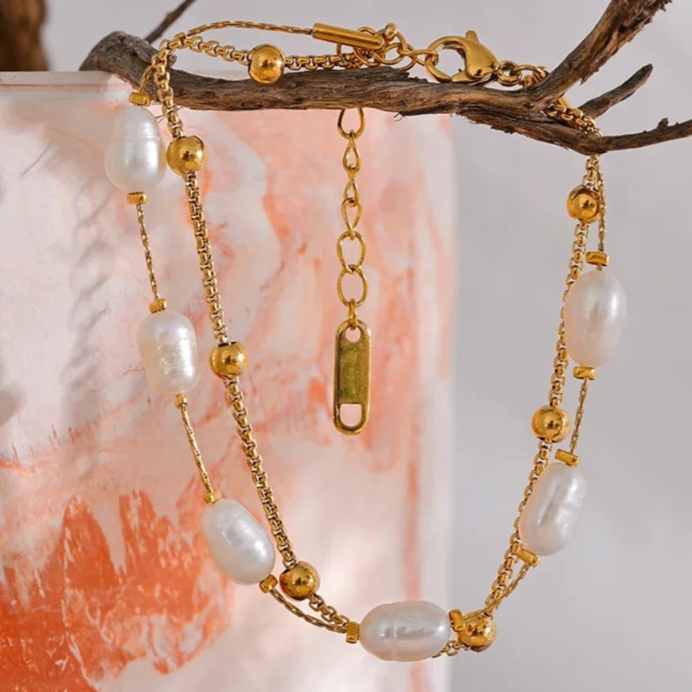 Natural Pearls Double Layer Bracelet - Zafinne Jewelry