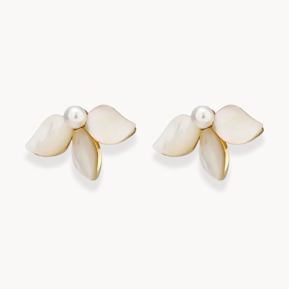 Natural Shell Flower Earrings - Zafinne Jewelry