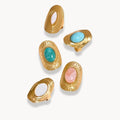 Natural Stone Vintage Adjustable Ring - Zafinne Jewelry