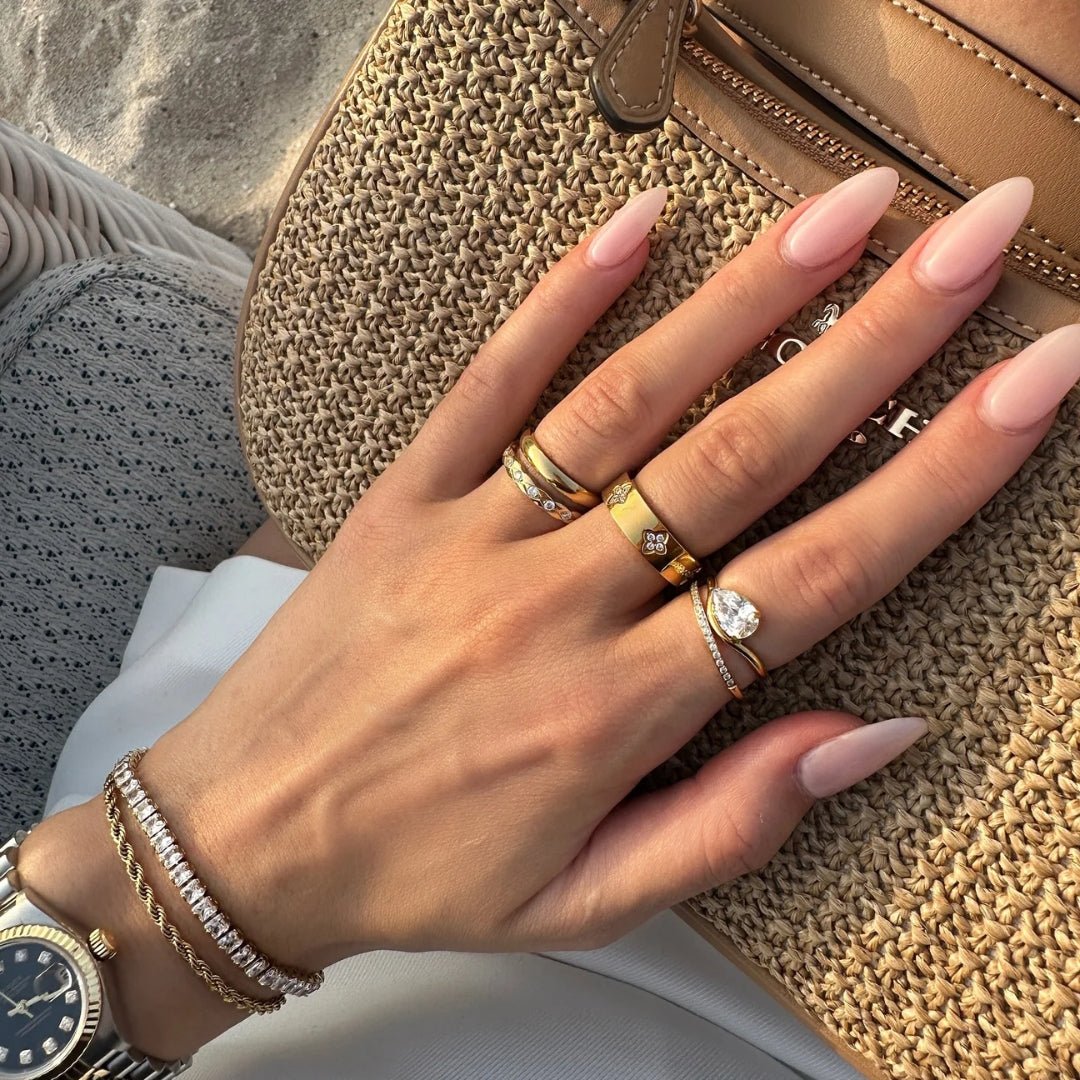 Nina Pear Cut Twist Ring - Zafinne Jewelry