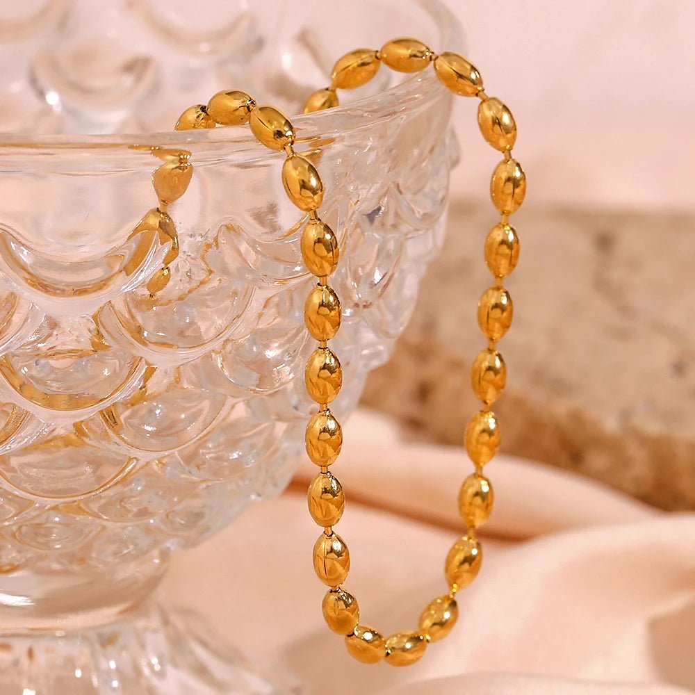 Oval Beaded Necklace - Zafinne Jewelry