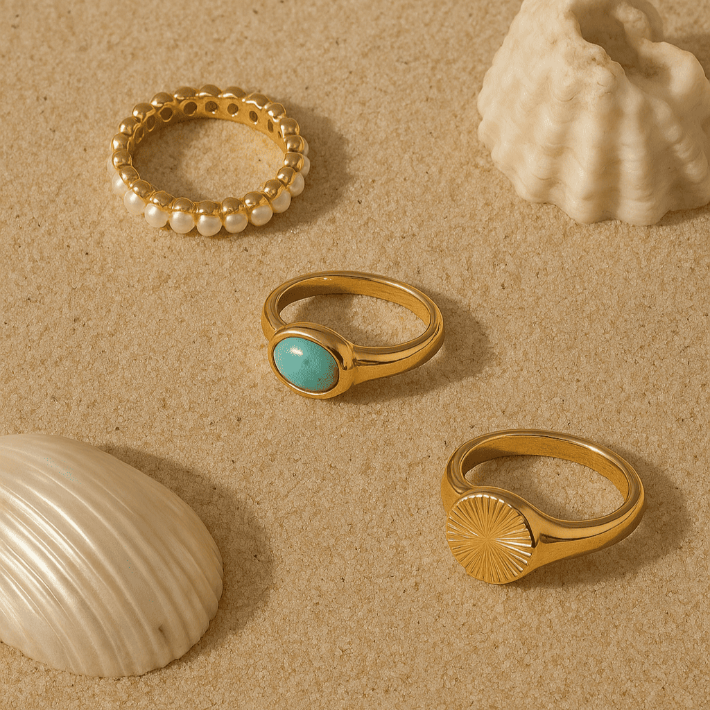 Oval Natural Stone Vintage Ring - Zafinne Jewelry