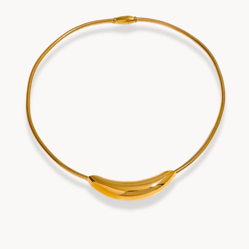 Oval Pendant Choker Necklace - Zafinne Jewelry