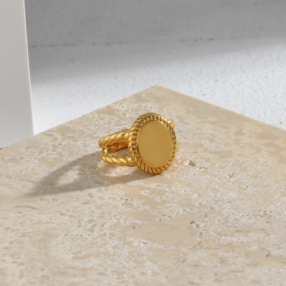 Oval Shape Twist Ring - Zafinne Jewelry