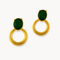 Oval Stone Classic Earring - Zafinne Jewelry