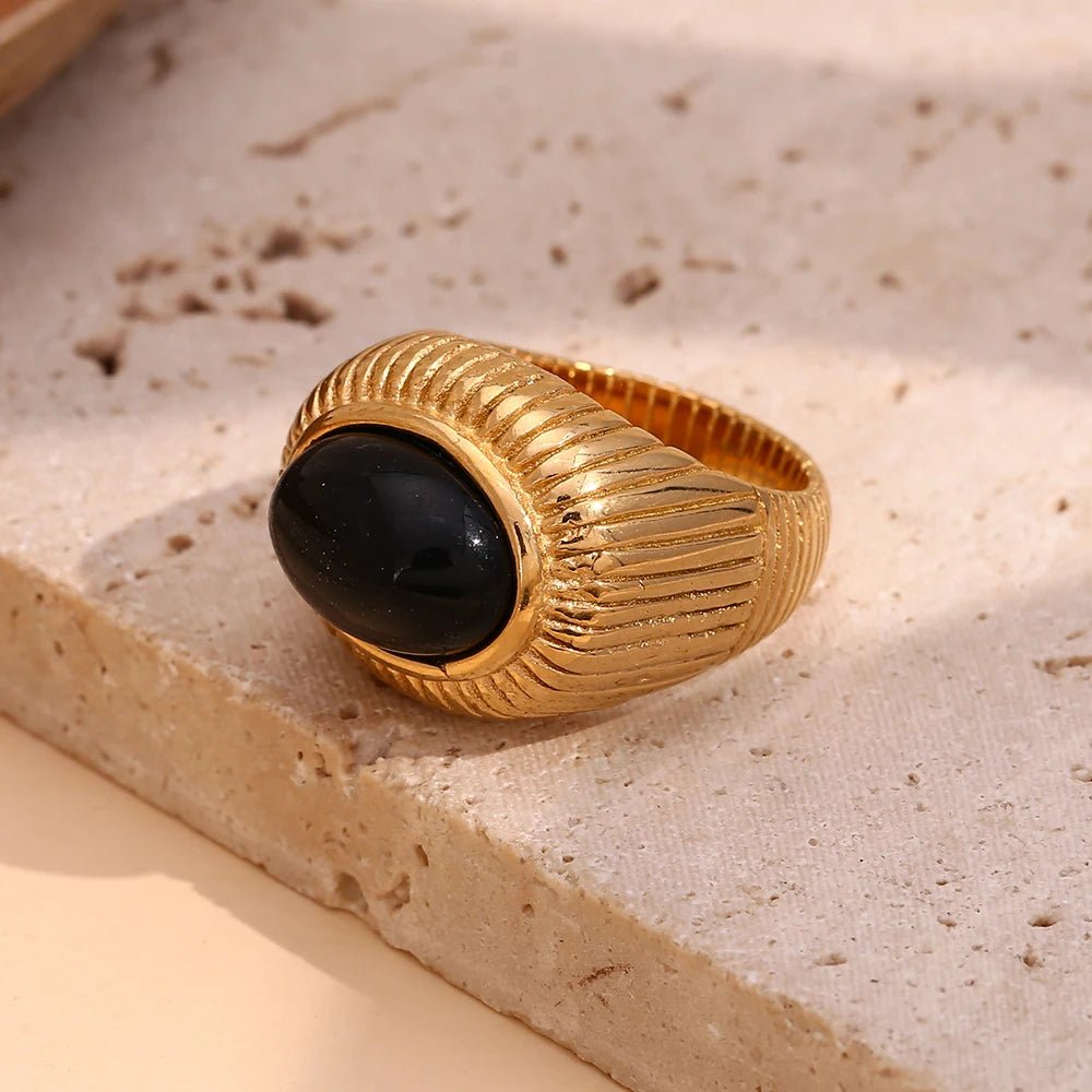 Oval Stone Ring - Zafinne Jewelry