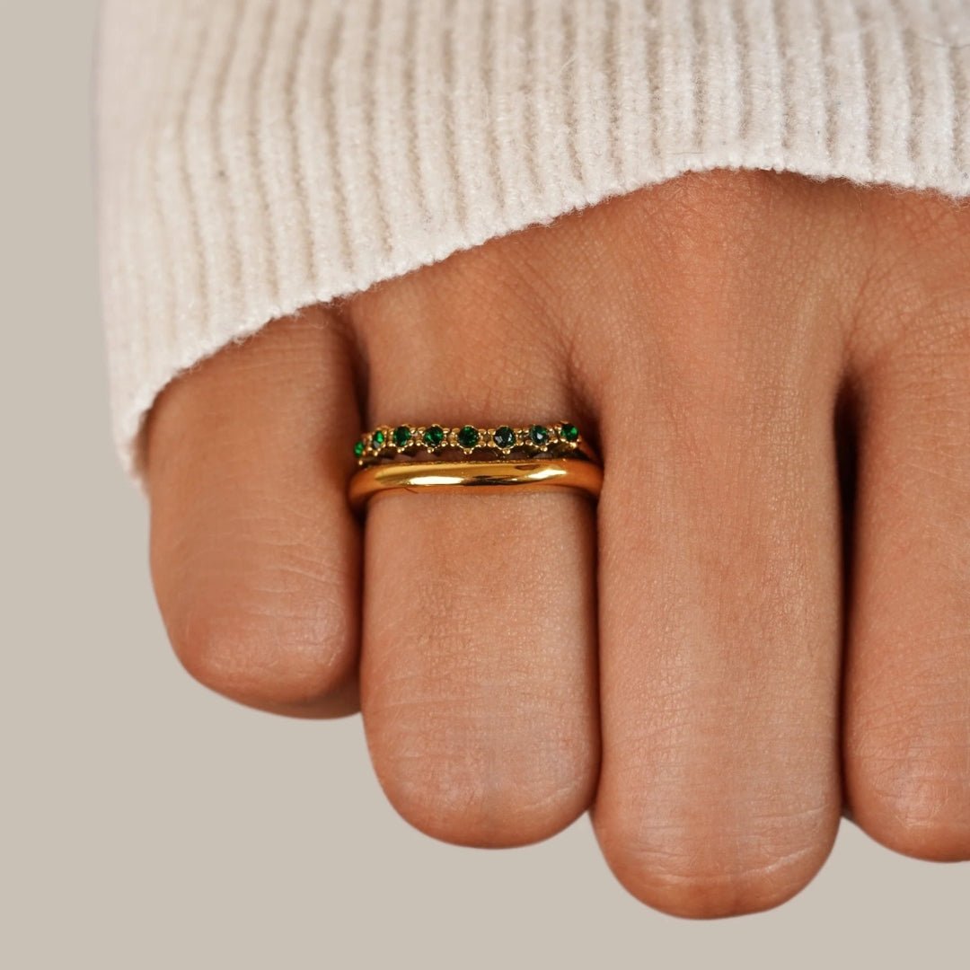 Paved Multiple Layer Ring - Zafinne Jewelry