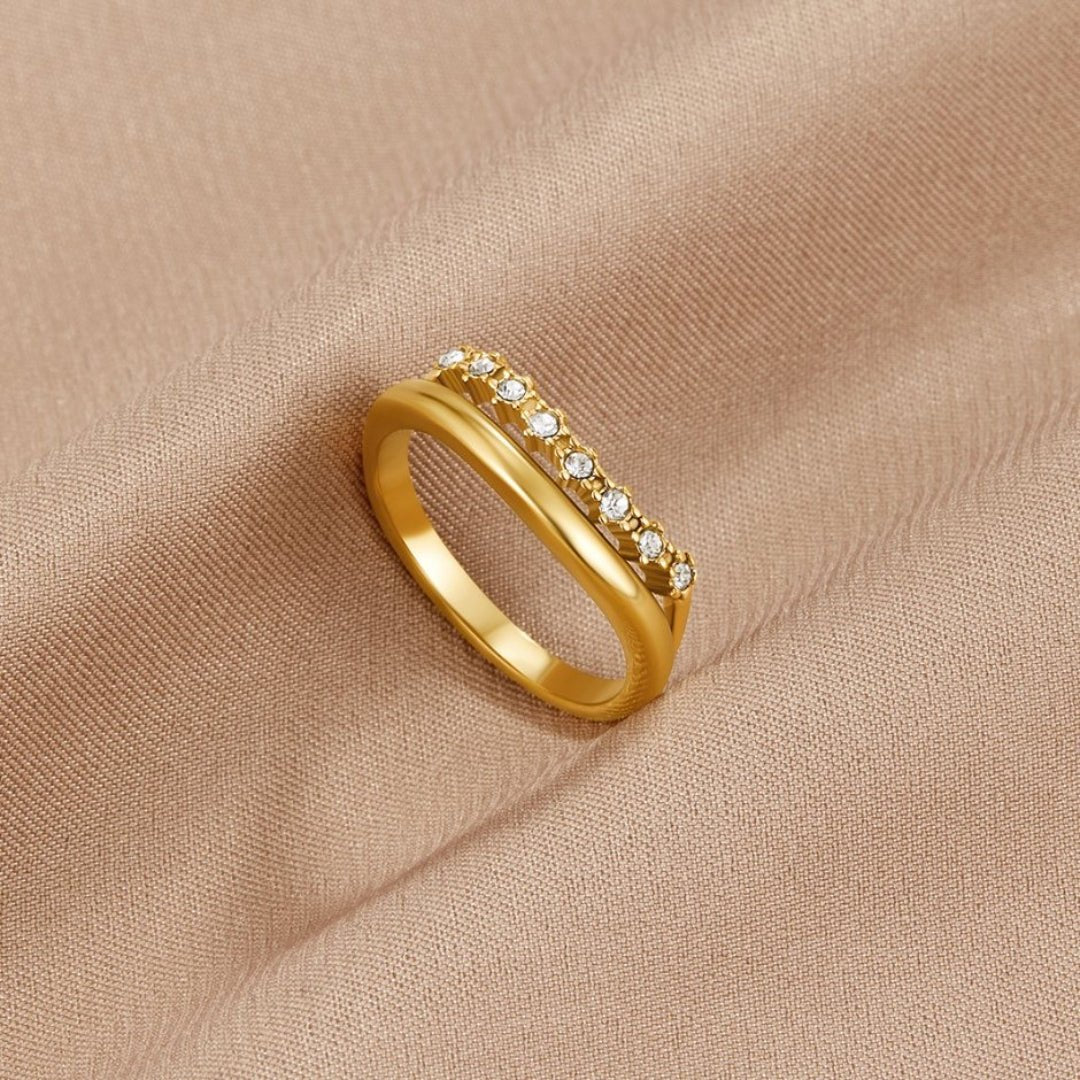 Paved Multiple Layer Ring - Zafinne Jewelry