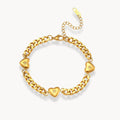 Paved Ocean Heart Cuban Chain Bracelet - Zafinne Jewelry