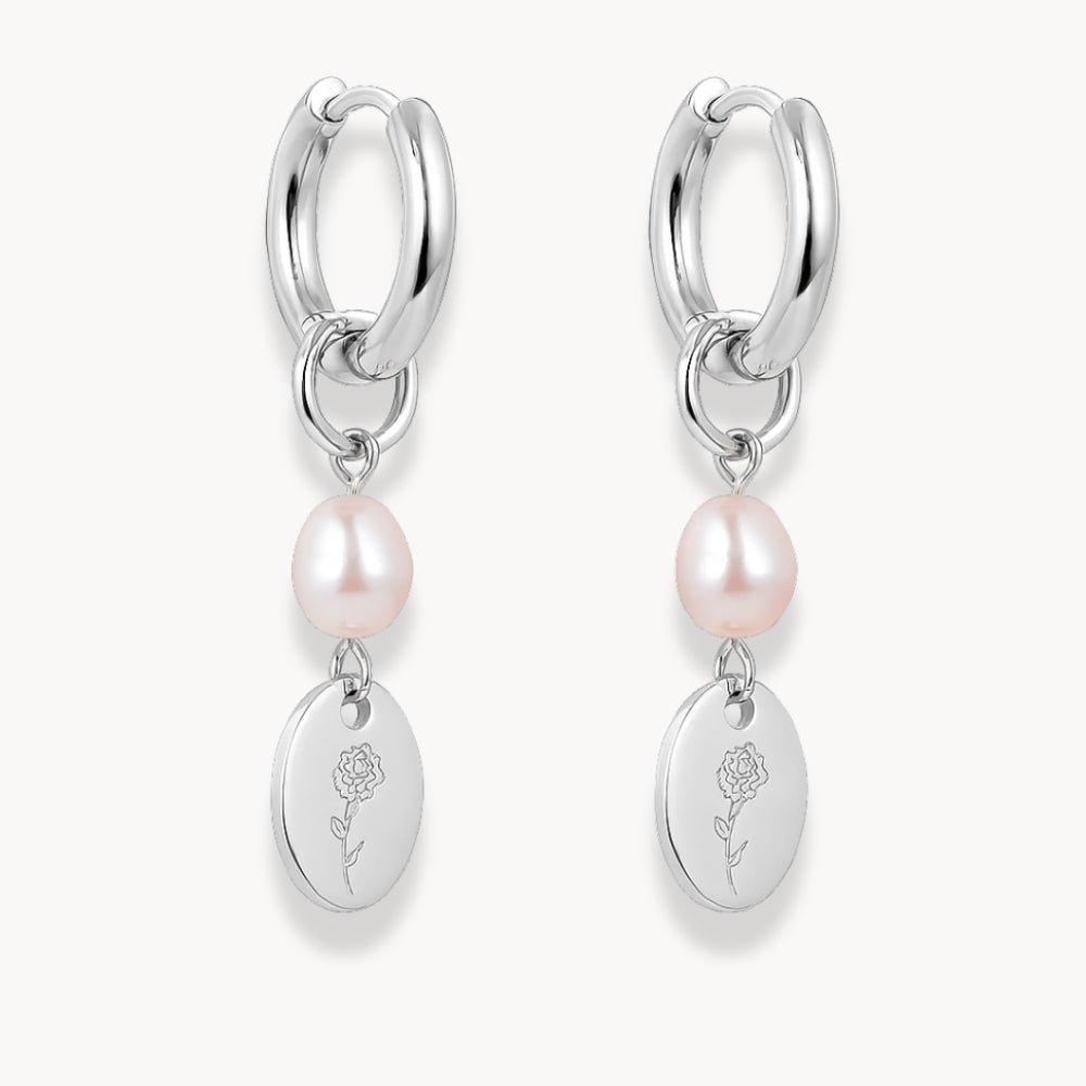 Pearl Charm Flower Drop Earrings - Zafinne Jewelry