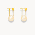 Pearl Pendant Earrings - Zafinne Jewelry