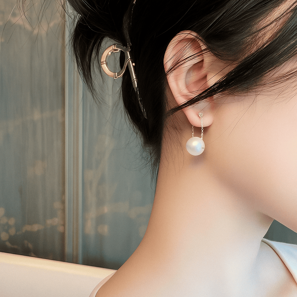 Pearl Pendant Earrings - Zafinne Jewelry