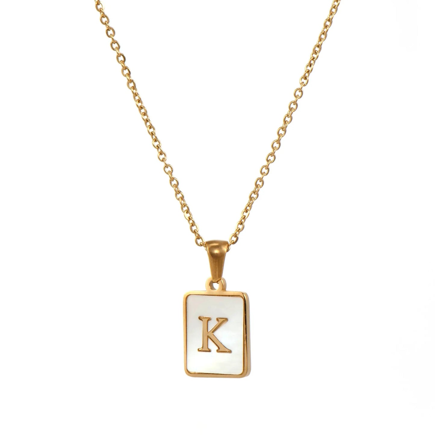 Pearl Shell Initial Letter Necklace - Zafinne Jewelry