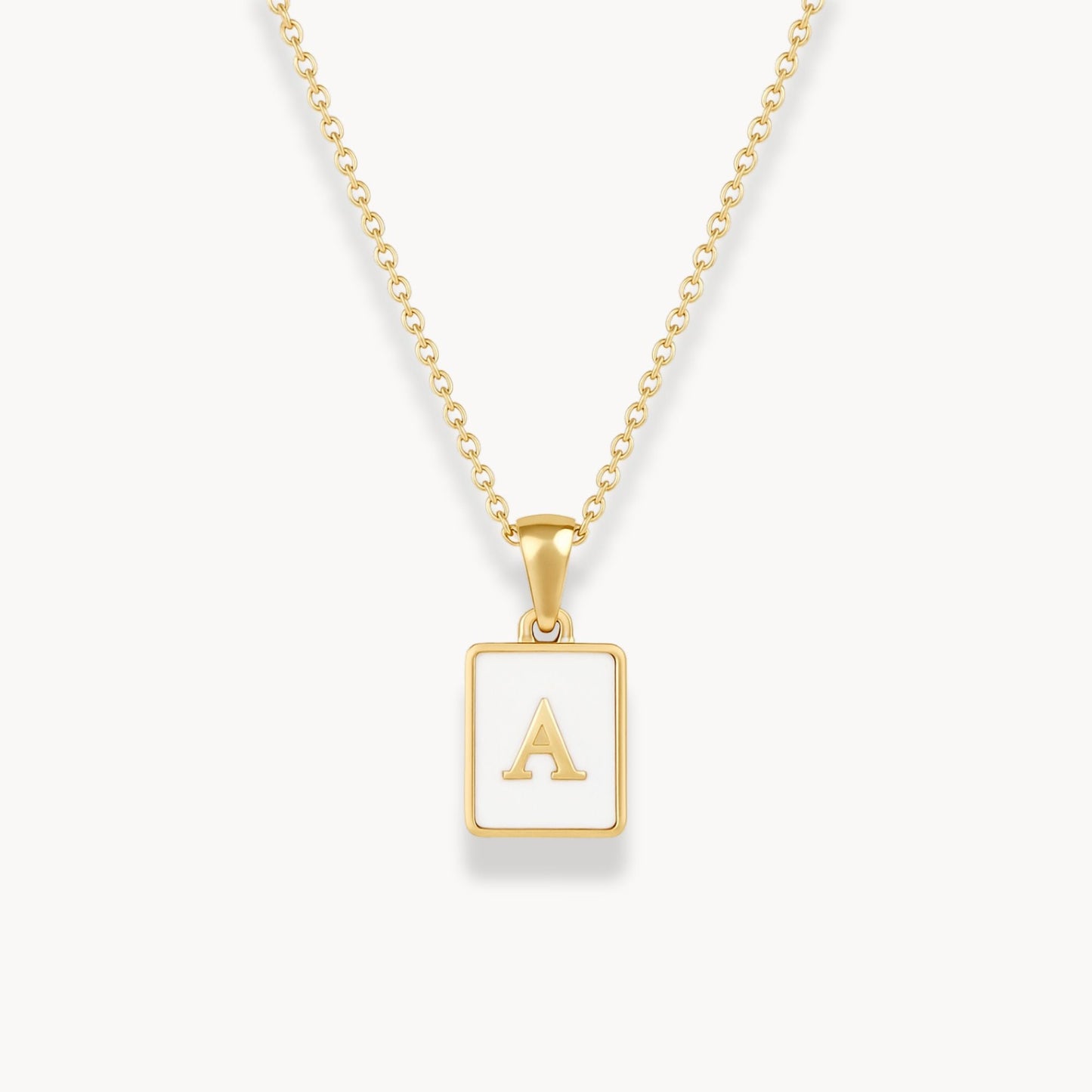 Pearl Shell Initial Letter Necklace - Zafinne Jewelry