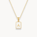 Pearl Shell Initial Letter Necklace - Zafinne Jewelry