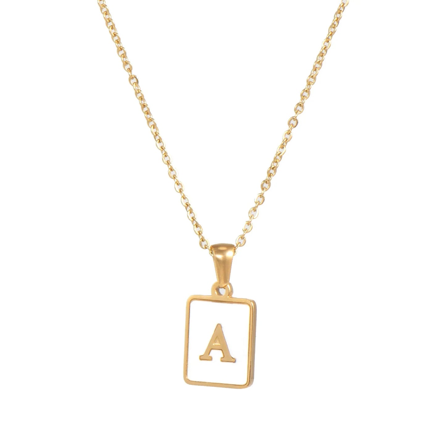 Pearl Shell Initial Letter Necklace - Zafinne Jewelry