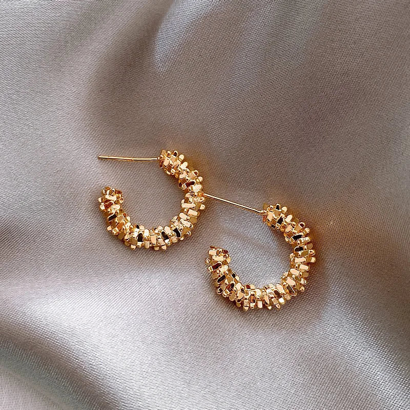 Retro Half Hoop Earrings - Zafinne Jewelry