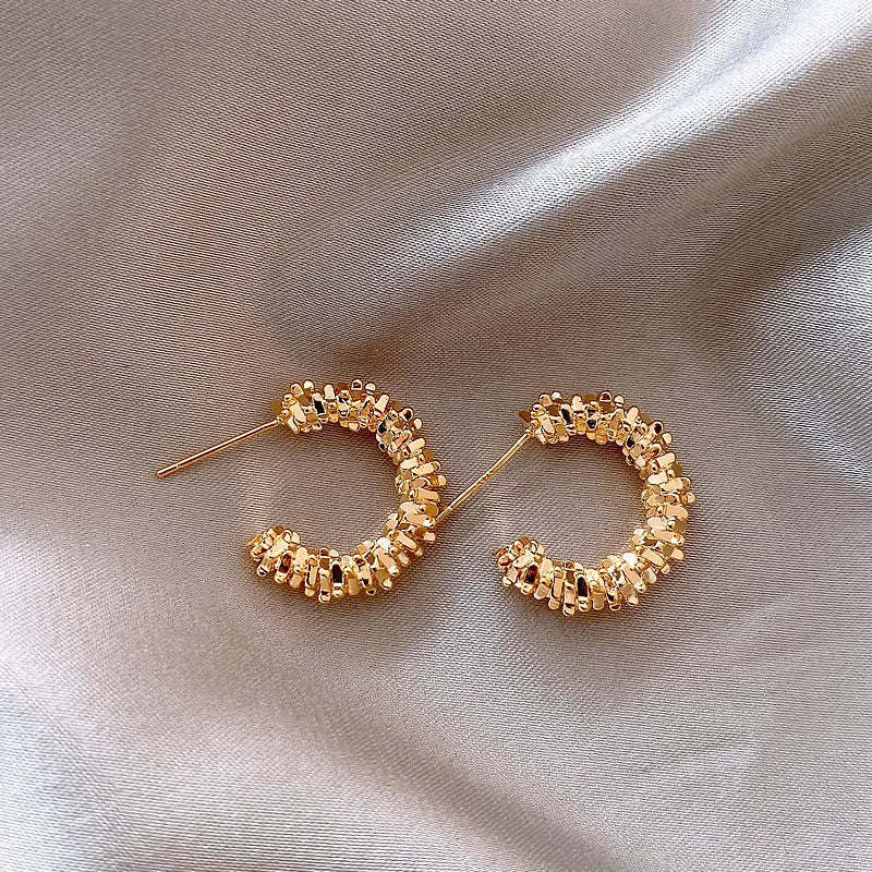 Retro Half Hoop Earrings - Zafinne Jewelry