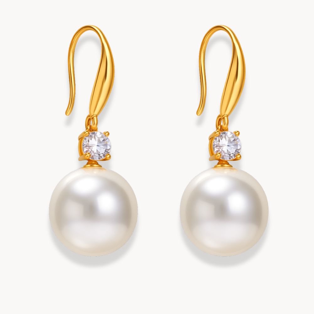 Round Pearls Drop Earrings - Zafinne Jewelry