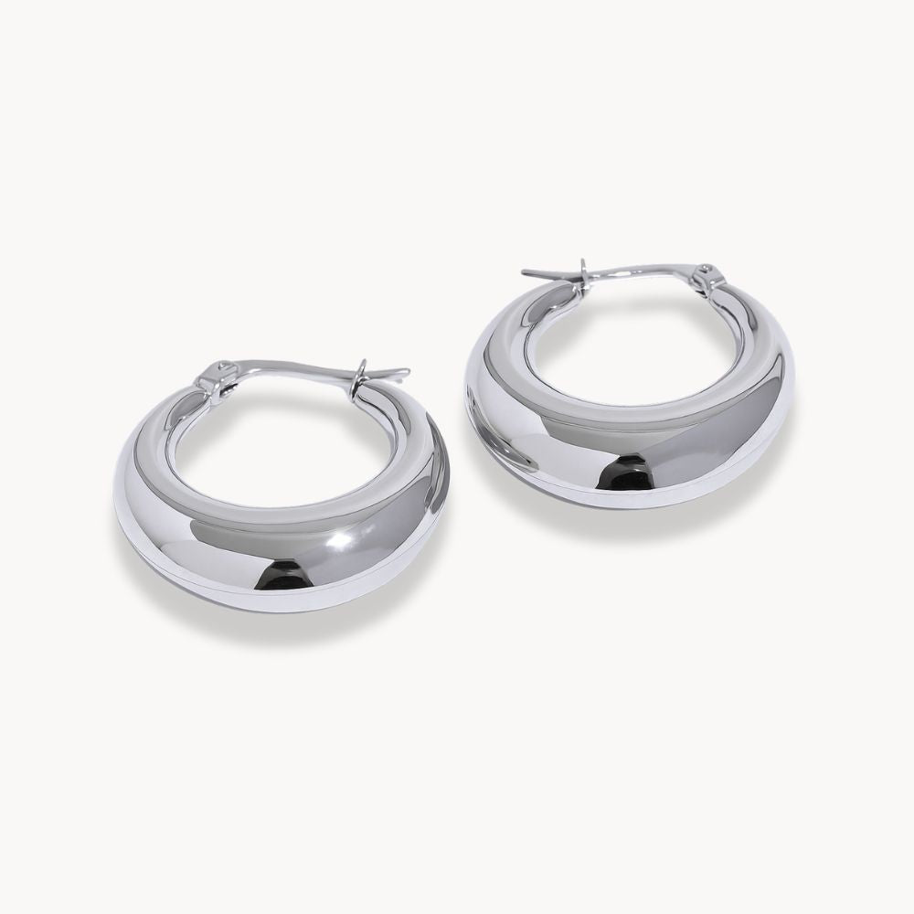 Sculpted Hoop Earrings - Zafinne Jewelry