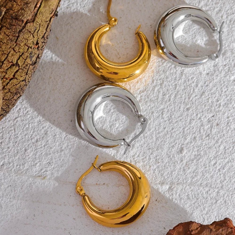 Sculpted Hoop Earrings - Zafinne Jewelry