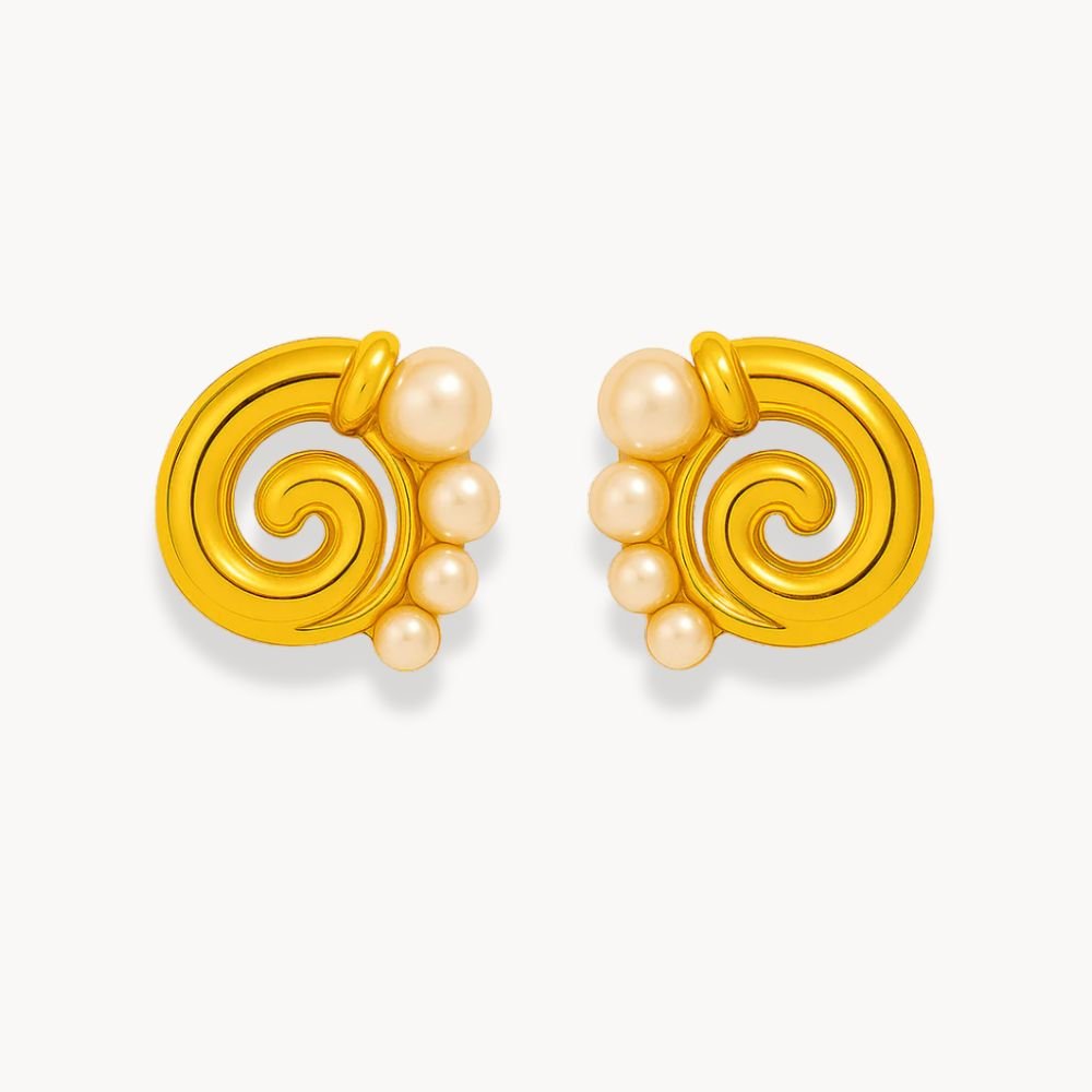 Sea Shell Pearl Earrings - Zafinne Jewelry