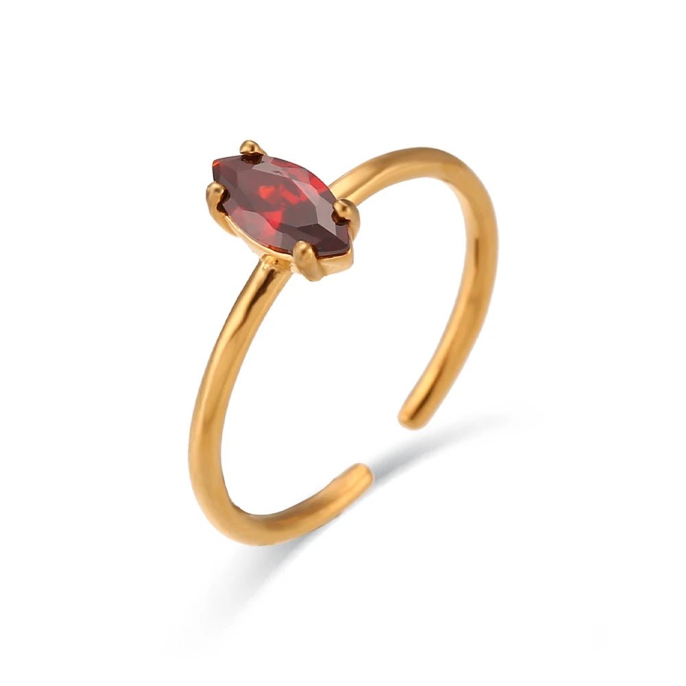 Shiny Oval Zircon Ring - Zafinne Jewelry