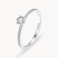 Silver Classic Round Crystal Ring - Zafinne Jewelry
