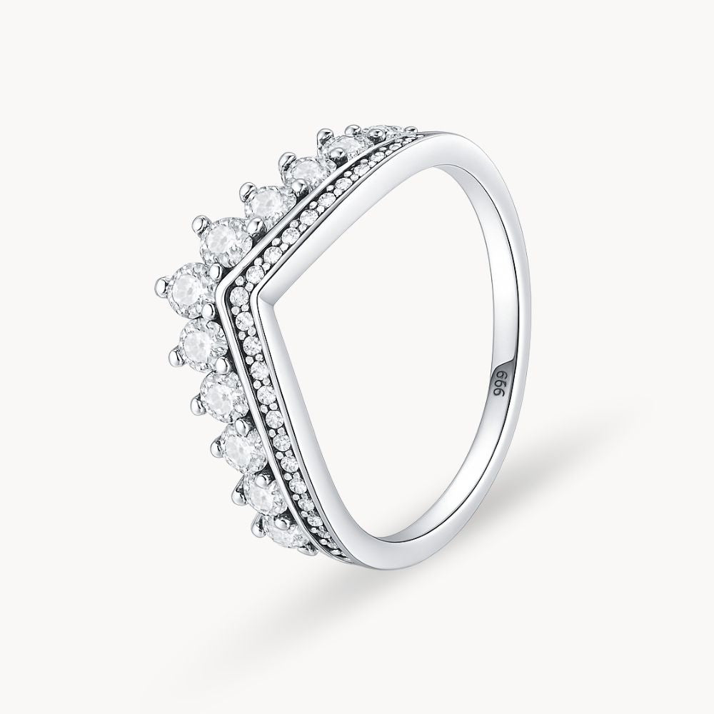 Silver Sparkle Crown Ring - Zafinne Jewelry