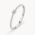 Silver Square Crystal Ring - Zafinne Jewelry