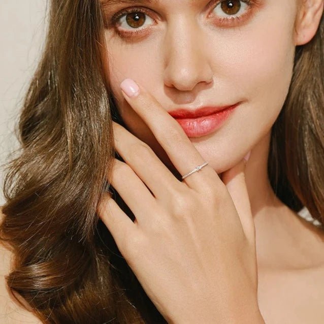 Silver Square Crystal Ring - Zafinne Jewelry