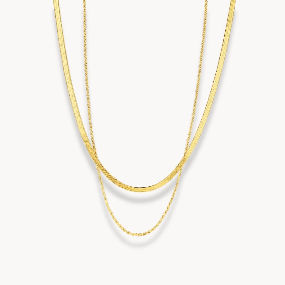 Snake Chain and Twisted Necklace - Zafinne Jewelry