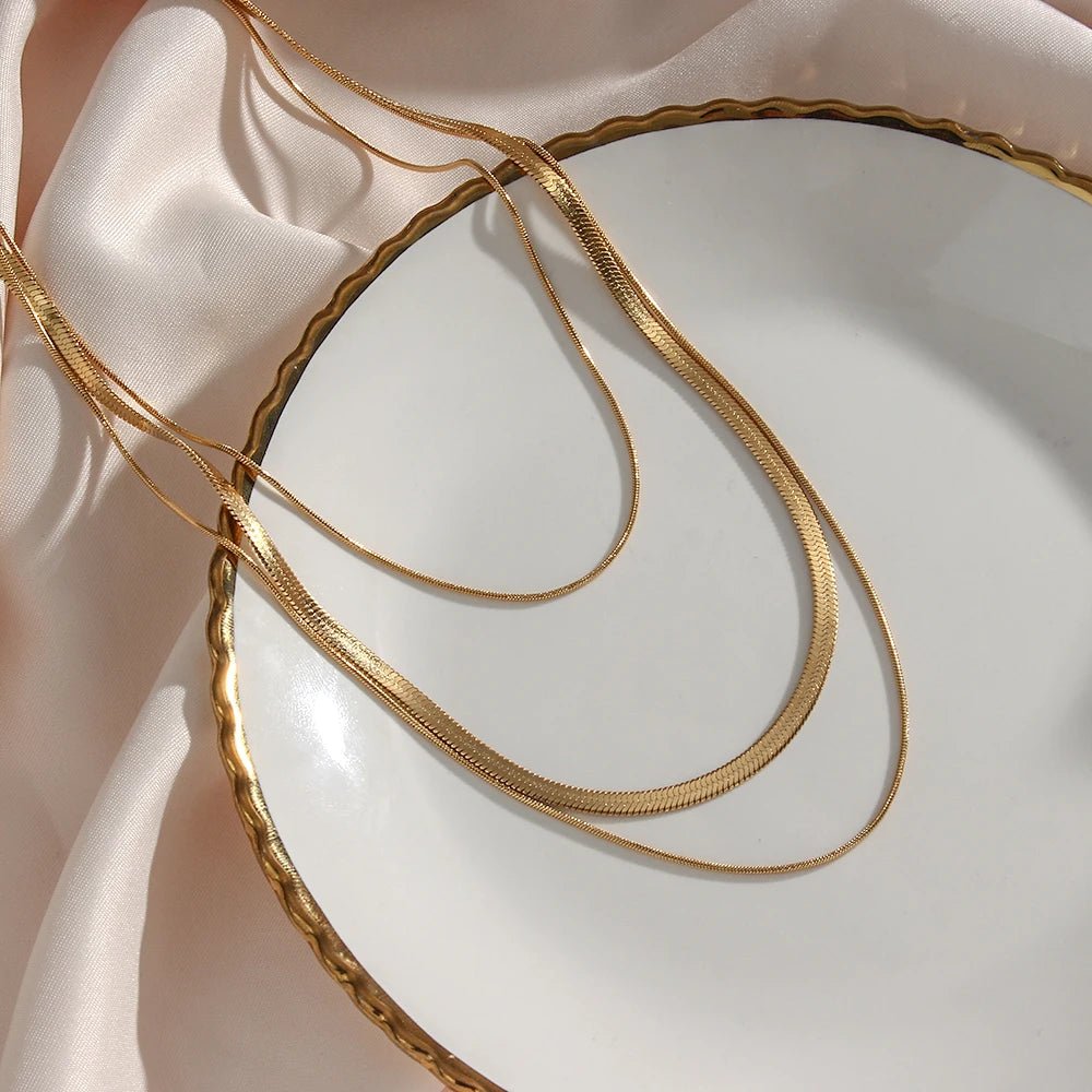 Snake Layering Necklace - Zafinne Jewelry