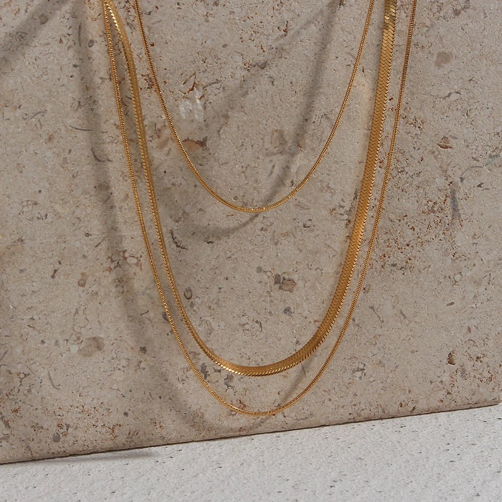 Snake Layering Necklace - Zafinne Jewelry