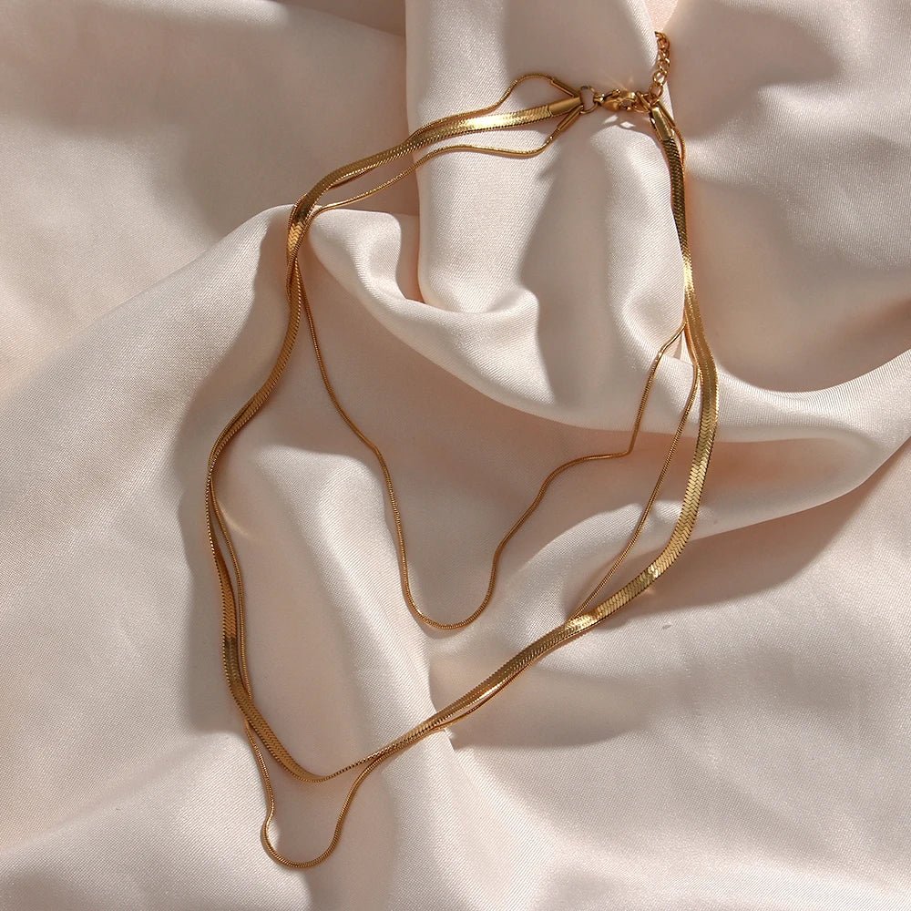 Snake Layering Necklace - Zafinne Jewelry