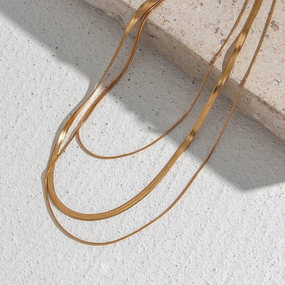 Snake Layering Necklace - Zafinne Jewelry