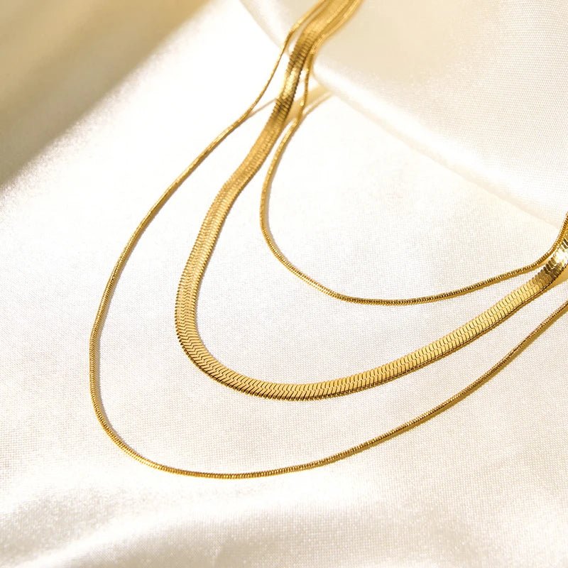 Snake Layering Necklace - Zafinne Jewelry