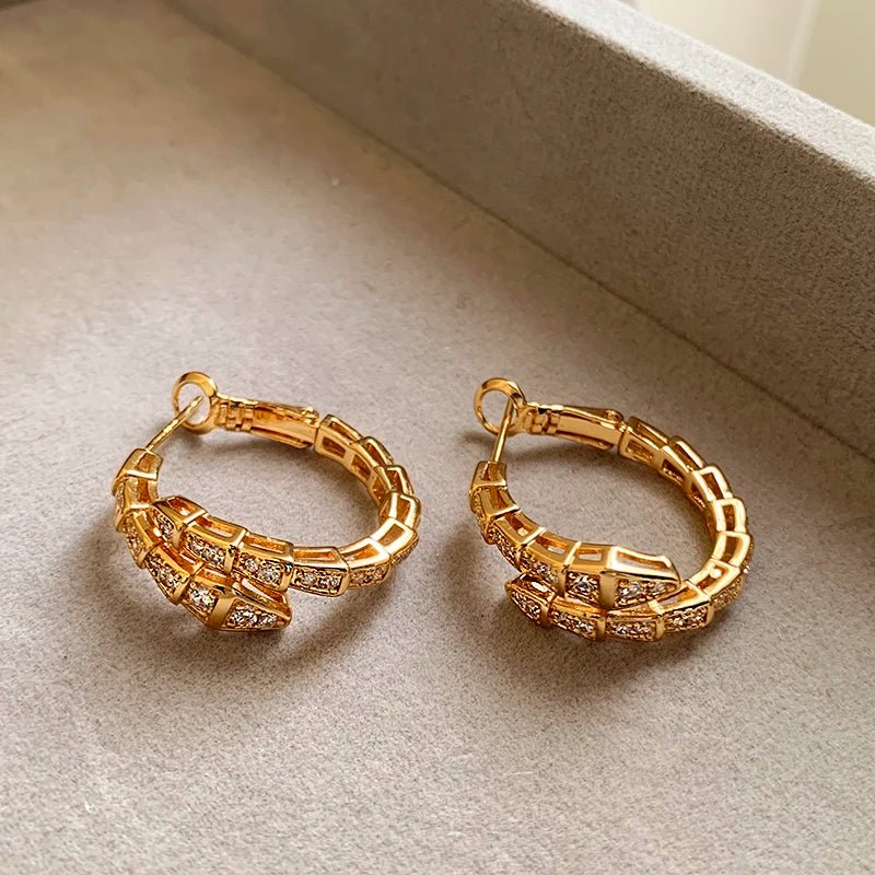Snake Shaped Drop Earrings - Zafinne Jewelry