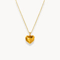 Solid Cutted Heart Charm Necklace - Zafinne Jewelry