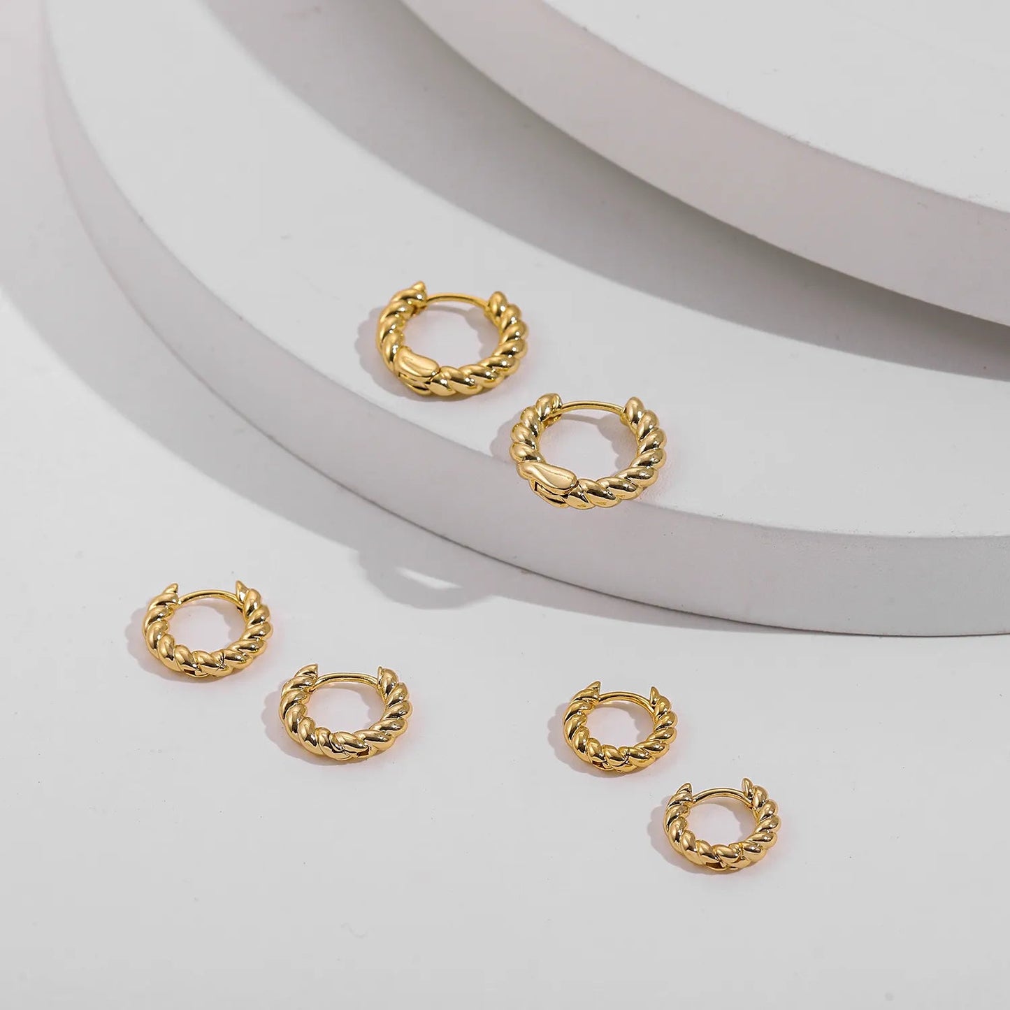 Twisted Hoop Earrings - Zafinne Jewelry