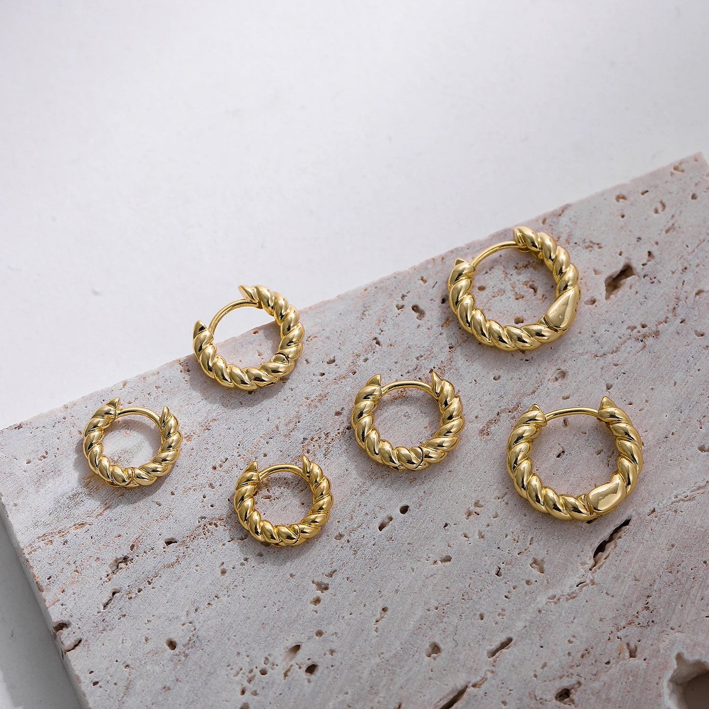 Twisted Hoop Earrings - Zafinne Jewelry