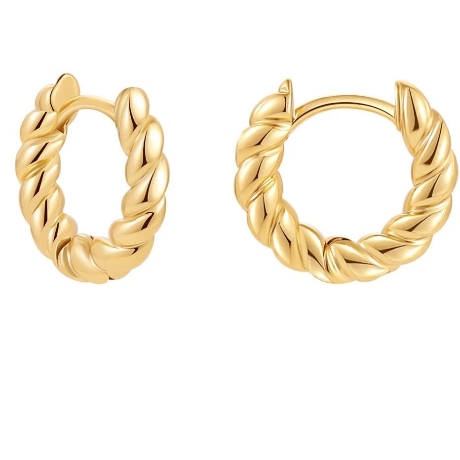 Twisted Hoop Earrings - Zafinne Jewelry