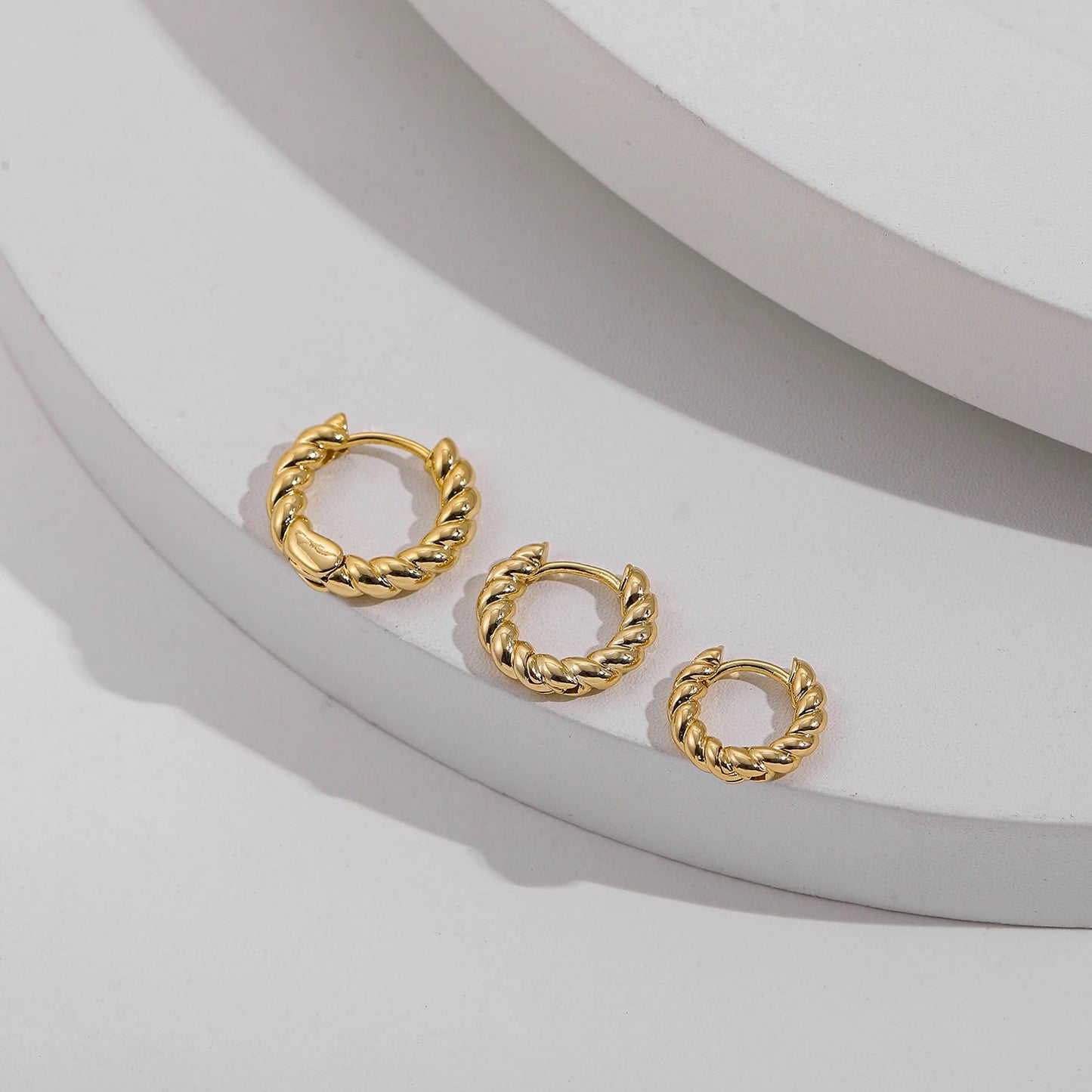 Twisted Hoop Earrings - Zafinne Jewelry