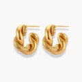 Twisted Hoop Earrings Gold - Zafinne Jewelry