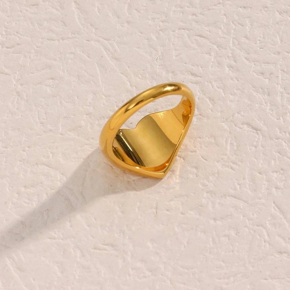 Wide Heart Ring - Zafinne Jewelry