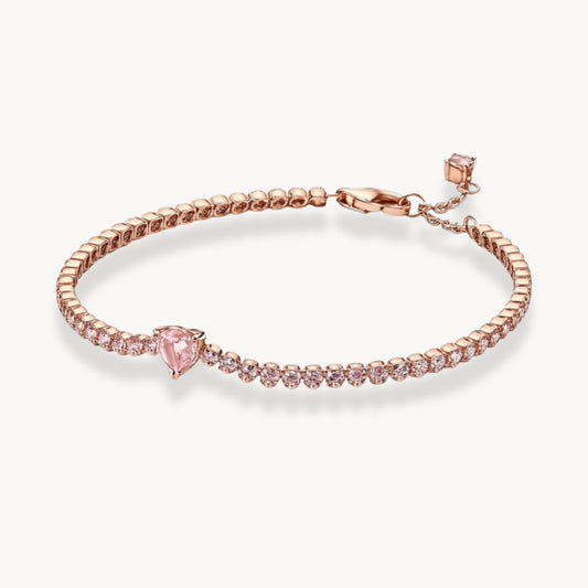 Bracelet tennis Aveline en cristal rose