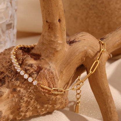 Alira Zircon Tennis Chain Bracelet - Zafinne Jewelry