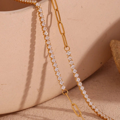 Alira Zircon Tennis Chain Necklace - Zafinne Jewelry